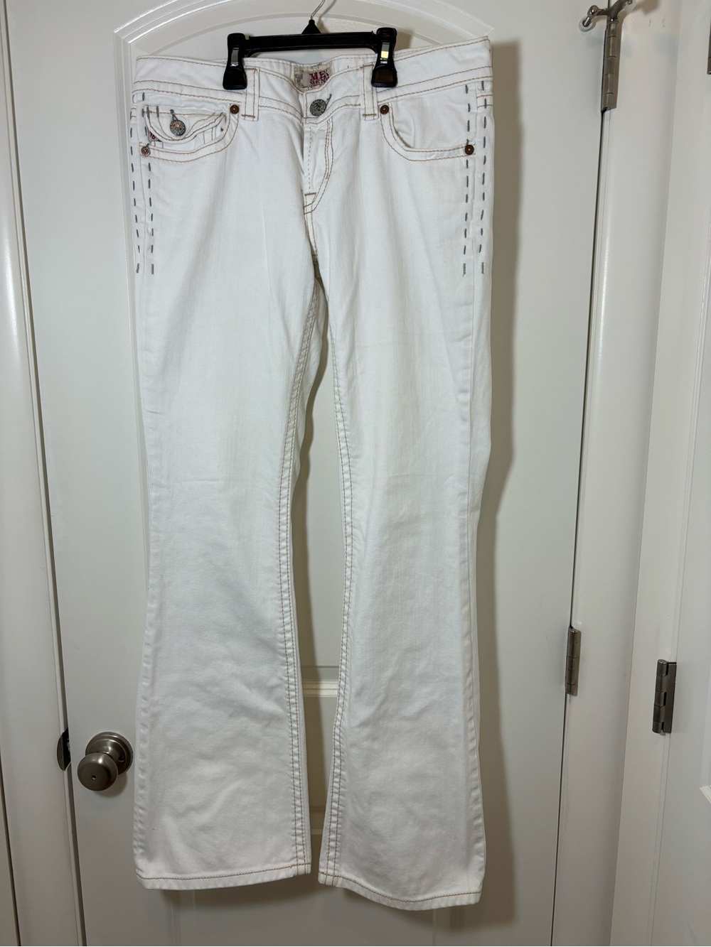 Mek Denim Vintage BootCut White Jeans